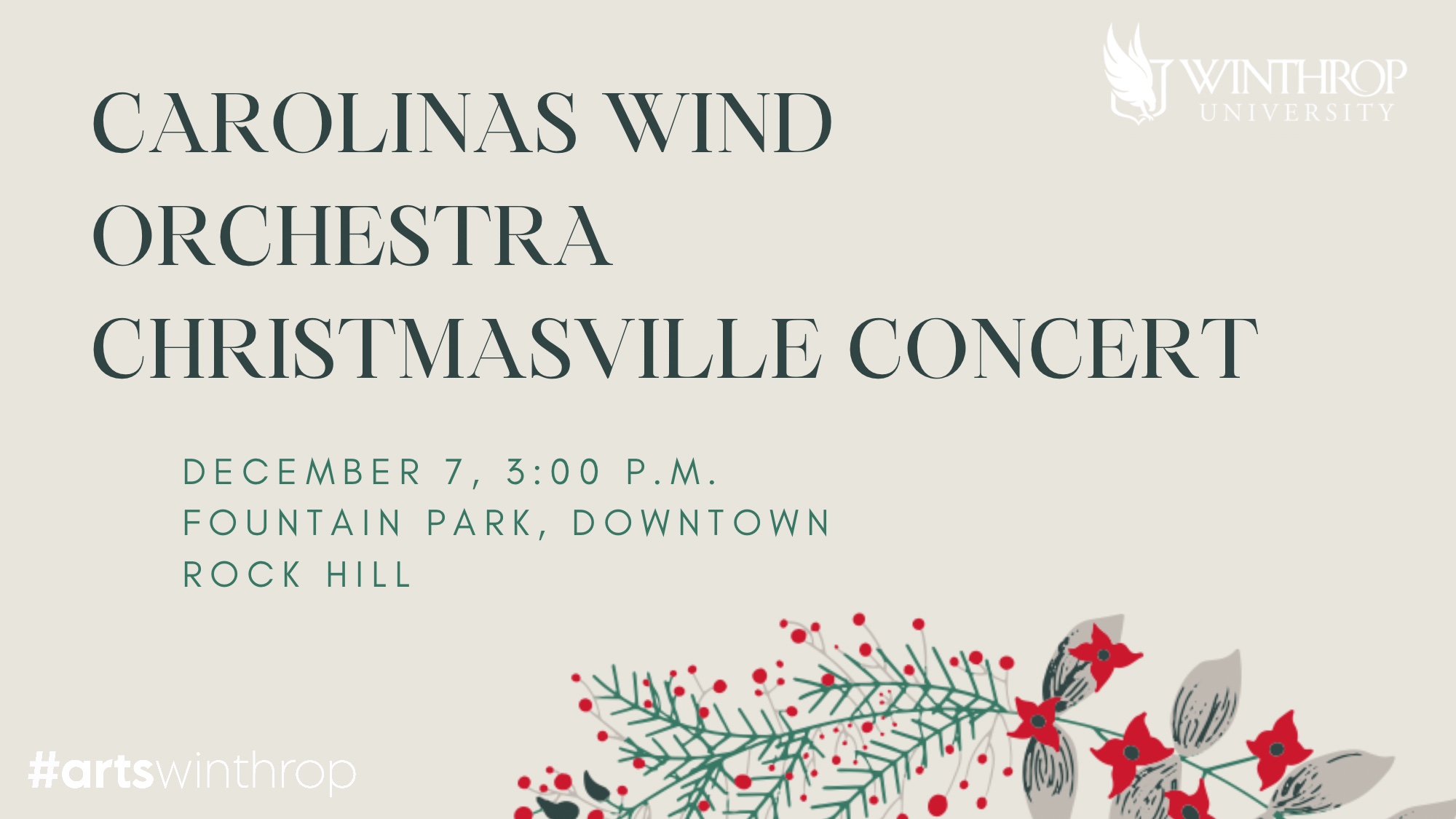 Carolinas Wind Orchestra Christmasville Concert graphic