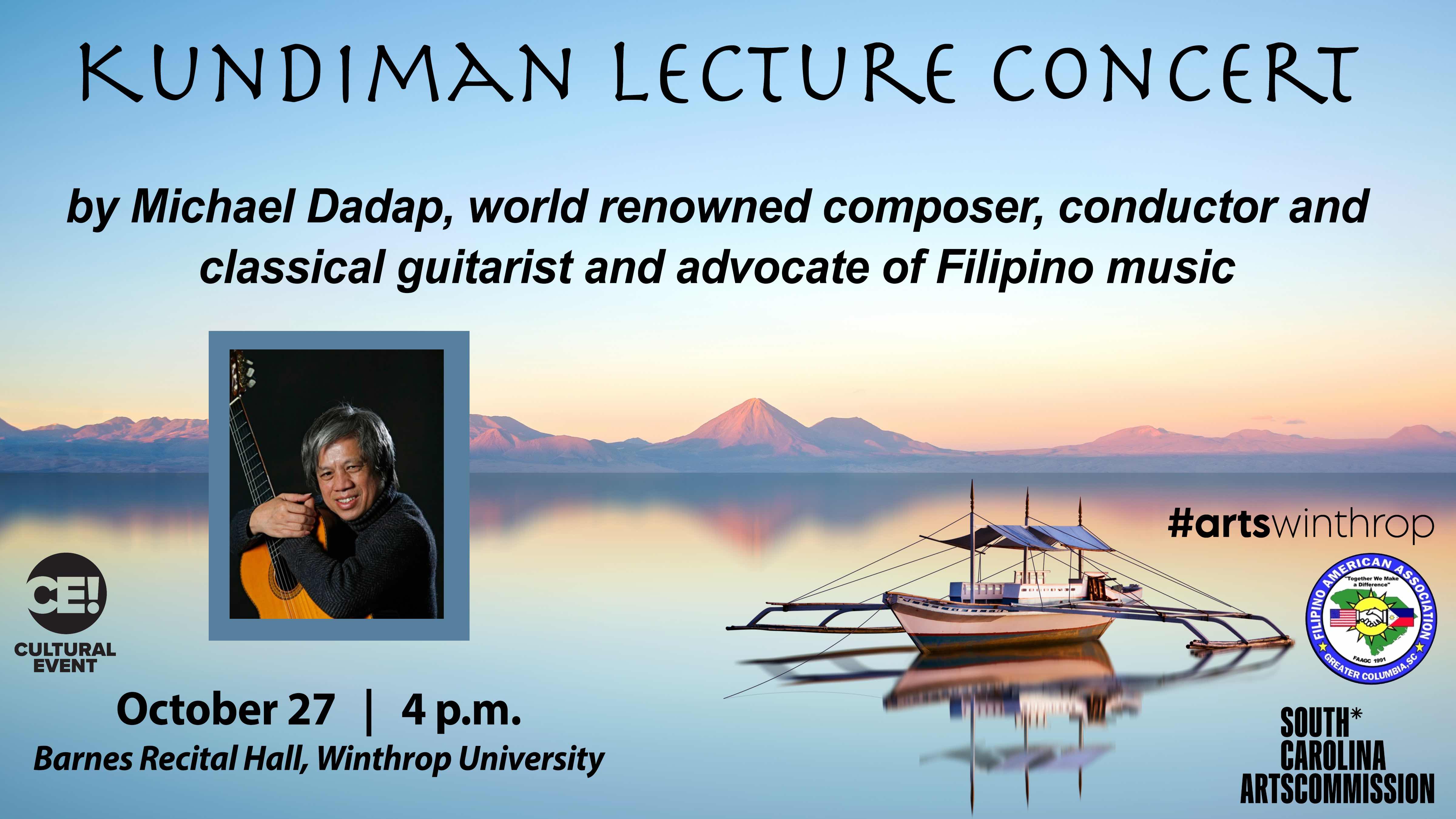 Filipino Classical Guitar Concert on Kundiman by world renowned composer, conductor and classical guitarist Michael Dadap graphic