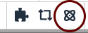 A screenshot of the CMS toolbar with the component icon circled