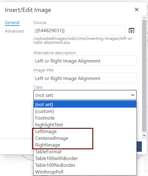 Left or Right Image Alignment